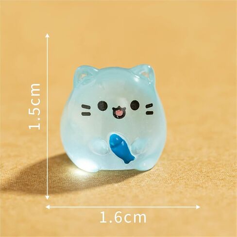 Cute Mini Creative Luminous Blue Kitten Hinge Heads Decorative Topper Set 6PCS, Home Decoration,Magnetic Hinge Head Toppers Door Hinge in Saudi Arabia