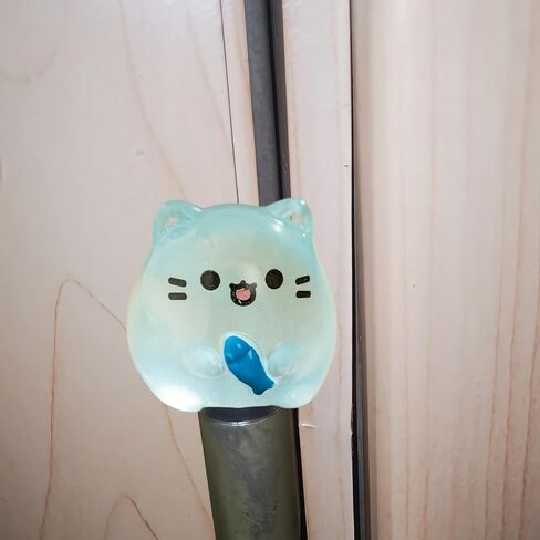 Cute Mini Creative Luminous Blue Kitten Hinge Heads Decorative Topper Set 6PCS, Home Decoration,Magnetic Hinge Head Toppers Door Hinge in Saudi Arabia