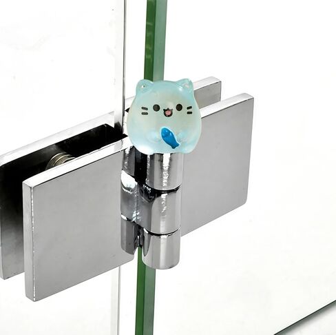Cute Mini Creative Luminous Blue Kitten Hinge Heads Decorative Topper Set 6PCS, Home Decoration,Magnetic Hinge Head Toppers Door Hinge in Saudi Arabia