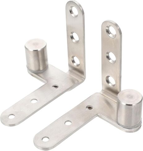 Garneck 2pcs Stainless Steel Concealed Door Hinges Metal Pivot Butt Hinges for Cabinet and Furniture Up-Down Rotation for Home Door and Window in Saudi Arabia
