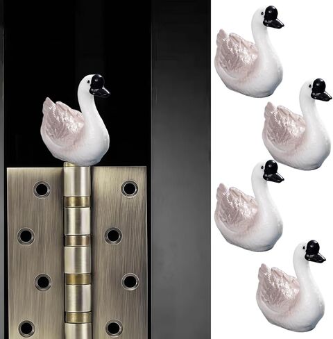 Hinge Heads Decorative Topper Set 4PCS, Home Decoration,Magnetic Hinge Head Toppers Door Hinge, Cute Mini Creative The Big Grey Goose with A Stretched Neck in Saudi Arabia