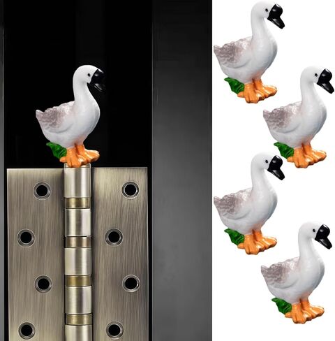 Hinge Heads Decorative Topper Set 4PCS, Home Decoration,Magnetic Hinge Head Toppers Door Hinge, Cute Mini Creative Lowering Its Head, Big Grey Goose in Saudi Arabia