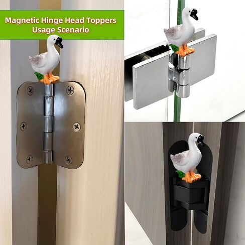 Hinge Heads Decorative Topper Set 4PCS, Home Decoration,Magnetic Hinge Head Toppers Door Hinge, Cute Mini Creative Lowering Its Head, Big Grey Goose in Saudi Arabia