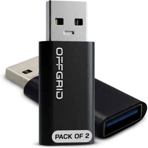OFFGRID USB C Data Blocker 2 Pack, USB C Charge Only Adapter, Black, 5V in Saudi Arabia