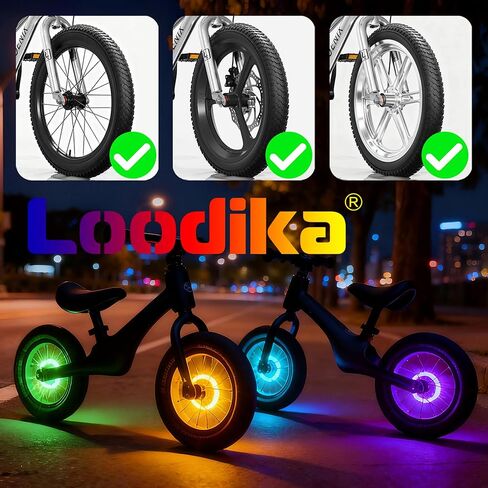 أضواء عجلة الدراجة قابلة لإعادة الشحن بإطارين، أضواء الدراجة للعجلات 7 ألوان متغيرة، مستشعر حركة، أضواء الدراجة للأطفال، احصل على أكثر سطوعًا ورؤية بنسبة 100% من جميع الزوايا in Kuwait