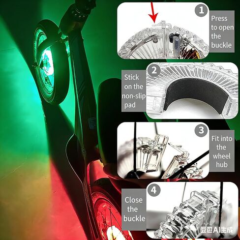 أضواء عجلة الدراجة قابلة لإعادة الشحن بإطارين، أضواء الدراجة للعجلات 7 ألوان متغيرة، مستشعر حركة، أضواء الدراجة للأطفال، احصل على أكثر سطوعًا ورؤية بنسبة 100% من جميع الزوايا in Kuwait