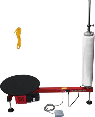Electric Stretch Film Wrapping Machine,Stretch Film Dispenser Wrap Bench,Heavy Duty Film Wrapper Table Pallet Box Shrink for 12-28in Films,110V 25W in Saudi Arabia