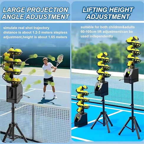 Tennis Ball Machine for Beginners - Remote-Controlled, 30+ Ball Capacity, Adjustable Speed/Spin/Frequency, Lightweight Mini Trainer for Random/Backhand/Forehand Practice in Saudi Arabia