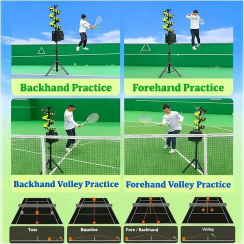 Tennis Ball Machine,Pitching Machine, Automatic Tennis Launcher Smart Ball Machine with Random Serve Adjustable Tripod for Practice and Training in Saudi Arabia