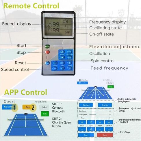 Tennis Ball Machine,Pitching Machine, Portable Tennis Ball Machine for Beginners Automatic Launcher Pitching for Top Spin and Backspin in Saudi Arabia