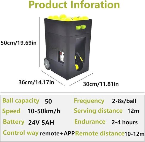 Tennis Ball Machine,Pitching Machine, Portable Tennis Ball Machine for Beginners Automatic Launcher Pitching for Top Spin and Backspin in Saudi Arabia