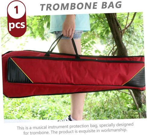 Oxford Cloth Trombone Bag Thickened Portable Storage Case for Tenor Bass Trombone with Padded Protection and Comfortable Carry Red in Saudi Arabia