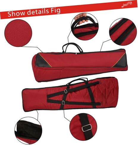 Oxford Cloth Trombone Bag Thickened Portable Storage Case for Tenor Bass Trombone with Padded Protection and Comfortable Carry Red in Saudi Arabia