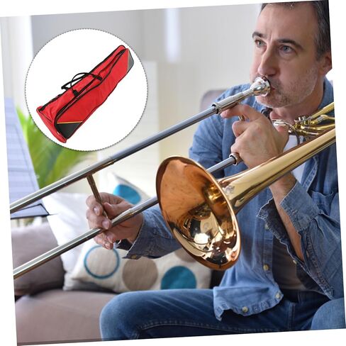 Portable Trombone Storage Bag Oxford Cloth with Thick Cotton Padding Double Shoulder Straps Protective Carrying Case for Musical Instruments and Accessories in Saudi Arabia