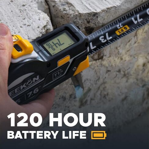 REEKON T1M Utility Digital Tape Measure 16ft (English) – Bluetooth Smart Measuring Tool, 1/32" Accuracy, Saves 1000+ Measurements, LCD Display, 150 Hour+ Battery Life & Rechargeable in Saudi Arabia