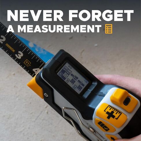 REEKON T1M Utility Digital Tape Measure 16ft (English) – Bluetooth Smart Measuring Tool, 1/32" Accuracy, Saves 1000+ Measurements, LCD Display, 150 Hour+ Battery Life & Rechargeable in Saudi Arabia