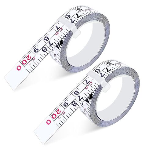 2 Pack Self-Adhesive Measuring Tape, 78 Inch/200cm Steel Peel & Stick Tape Measure, Imperial & Metric Scales, Left-Right Reading Ruler for Workbench, Woodworking, Table Saw, Drafting Table, White in Saudi Arabia