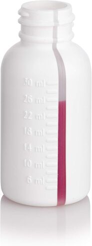 JUVITUS (6 pack) 1 oz White Graduated HDPE Boston Round Plastic Bottles with White Disc Cap in Saudi Arabia