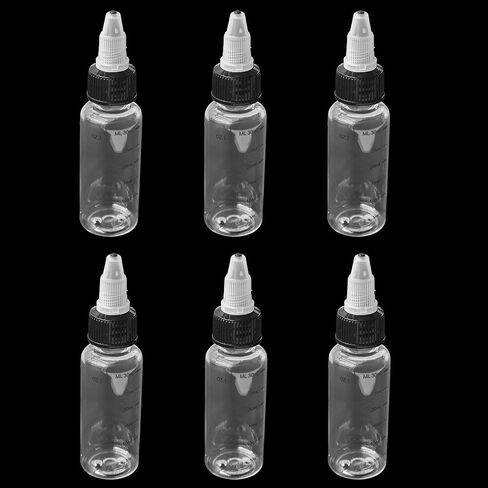 pson 6Pcs 3.4oz(100ml) Plastic Dispensing Bottles, Clear Bottles with Leak Resistant Twist Top Caps for Liquids, Oils, Inks, Sauces, Arts, Crafts, and Travel Use in Saudi Arabia