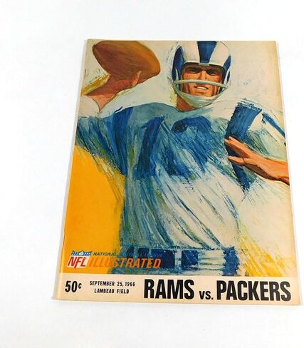 1966 Los Angeles Rams at Bay Packers NFL Football Program 9-25-66 - NFL Programs in Kuwait