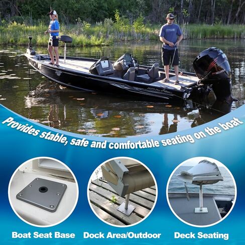 7" x 7" Aluminum Boat Seat Pedestal & Base with 3/4" Pin Socket, for Boat Seat Post & Boat Seat Mount - Heavy Duty Marine Accessories for Pontoon Fishing Boat Cruise Ship (1-Pack) in Saudi Arabia