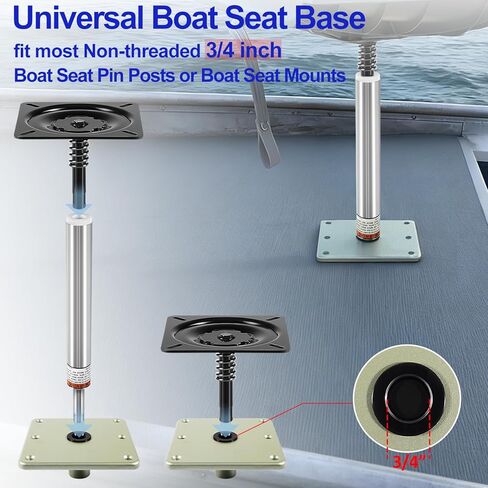 7" x 7" Aluminum Boat Seat Pedestal & Base with 3/4" Pin Socket, for Boat Seat Post & Boat Seat Mount - Heavy Duty Marine Accessories for Pontoon Fishing Boat Cruise Ship (1-Pack) in Saudi Arabia