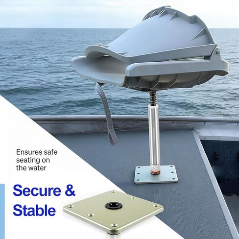 7" x 7" Aluminum Boat Seat Pedestal & Base with 3/4" Pin Socket, for Boat Seat Post & Boat Seat Mount - Heavy Duty Marine Accessories for Pontoon Fishing Boat Cruise Ship (1-Pack) in Saudi Arabia