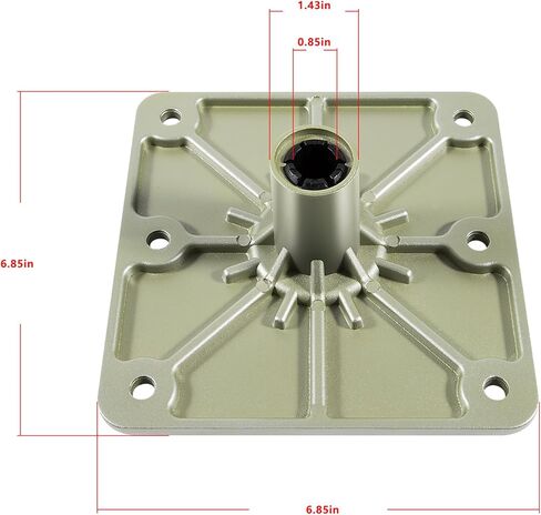 7" x 7" Aluminum Boat Seat Pedestal & Base with 3/4" Pin Socket, for Boat Seat Post & Boat Seat Mount - Heavy Duty Marine Accessories for Pontoon Fishing Boat Cruise Ship (1-Pack) in Saudi Arabia