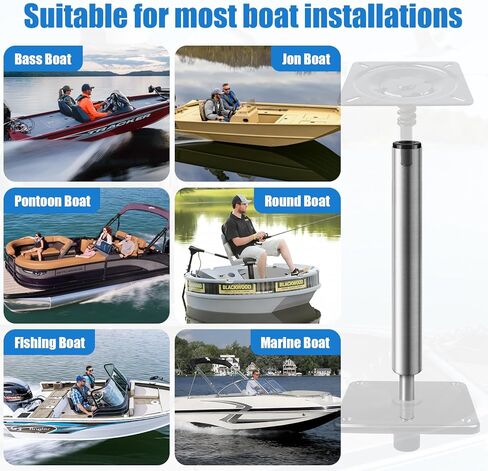 3/4" Boat Seat Pin Post, Aluminum Lock-in Pedestal Extension Pole for Marine Pontoon, Fishing & Bass Boat Seat Mounting -1Pack 16" in Saudi Arabia