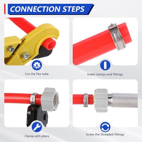 محول دوار 1/2 بوصة Pex x 1/2 بوصة أنثى NPT تركيب تجعيد نحاسي بدون الرصاص، متوافق مع PEX-B، 4 عبوات in Kuwait