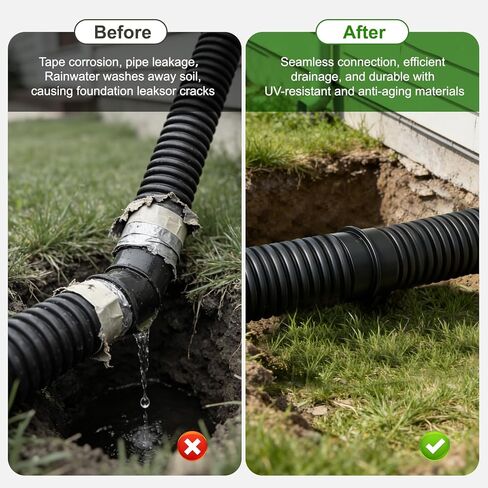 موصل أنابيب عالمي مقاس 4 بوصات، مموج إلى محول أنابيب PVC، وصلة تصريف في الفناء لتفريغ مضخة الحوض وملحقات ماسورة التصريف، تناسب الأنابيب المموجة مقاس 4 بوصات SCH 40 و4 بوصات SDR 35 و4 بوصات - أسود in Kuwait