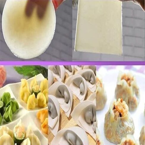 Automatic Dumpling Skin Maker, Electric Dough Processing Machine for Ravioli Wonton Wrapper, High Efficiency 40pcs/min in Kuwait