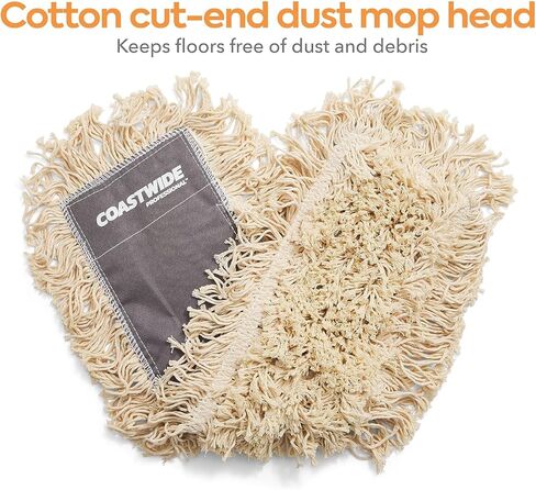 Professional Cut-End Dust Mop Head, Cotton, 24" x 5", White in Kuwait