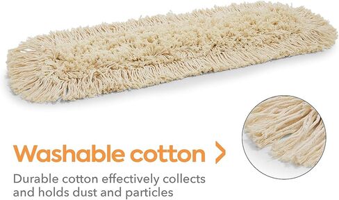 Professional Cut-End Dust Mop Head, Cotton, 24" x 5", White in Kuwait