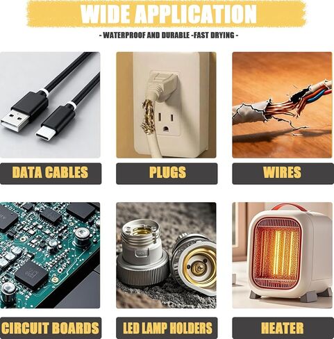 شريط كهربائي سائل أسود، 100 مل غراء كهربائي سائل، شريط لاصق عازل مقاوم للماء ومقاوم للحرارة للأسلاك والكابلات والبحرية والمعدات (1.69 أونصة * 2) in Kuwait