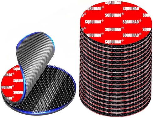 16 Pairs Adhesive Hook and Loop Strips Heavy Duty, Strong Back Adhesive Double Sided Hook Loop Tape, for Car Floor Mats, Outdoor or Indoor Use (Round 2'') in Kuwait