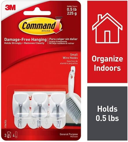 Multi Purpose Hook Command Wire Hook Small Size White With Three Hook/Four Strip in Saudi Arabia