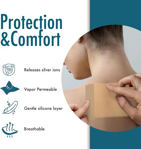 Dynarex Dürma+ SiliGentle AG Silver Silicone Foam Dressings, Sterile Wound Care, Non-Adhesive Foam Pad Dressing with Silicone Layer in Saudi Arabia