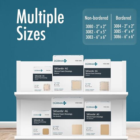 Dynarex Dürma+ SiliGentle AG Silver Silicone Foam Dressings, Sterile Wound Care, Non-Adhesive Foam Pad Dressing with Silicone Layer in Saudi Arabia