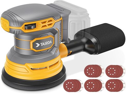 Cordless Random Orbital Sander Compatible for Dewalt 20v 60v Battery(NO Battery), Electric Palm Orbital Sander With Dust Collector, 6 Variable Speeds, 20Pcs Sandpaper For Sanding Polishing Woodworking in Saudi Arabia