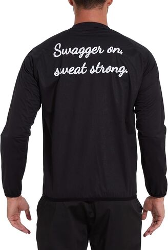 Sauna Suit for Men Silver Coated Logo Zipper Sweat Shirt Thermal Workout Sweat-Inducing Sauna Coat Sweat Sauna Black in Saudi Arabia