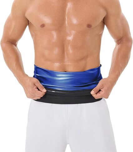 Men's Waist Trainer Sauna Belt Compression Tummy Control Wraps Sweat Band Slimming Body Shaper for Workout Exercise in Saudi Arabia
