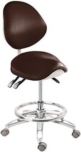 Deluxe Dental Mobile Chair Saddle Doctor's Stool PU Leather Chair with Circle in Kuwait