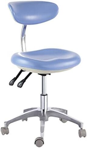 Deluxe Dental Mobile Chair Surgical Doctor's Stool with Backrest PU Leather 6001 in Kuwait