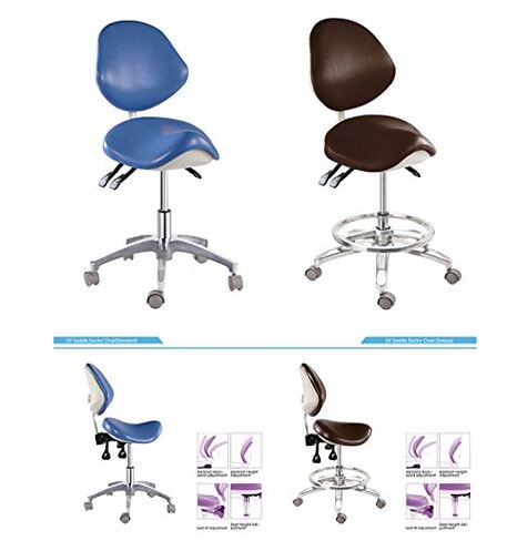 APHRODITE Standard Dental Mobile Chair Saddle Doctor's Stool PU Leather Dentist Chair from Purple-Violet in Kuwait