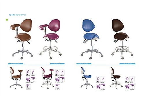 APHRODITE Standard Dental Mobile Chair Saddle Doctor's Stool PU Leather Dentist Chair from Purple-Violet in Kuwait