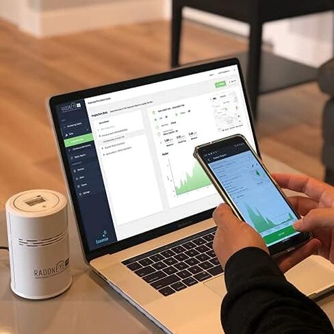 Ecosense RD200P RadonEye Pro، شاشة الرادون الرقمية المعتمدة للمحترفين، إنشاء تقارير سهلة، تطبيق سهل الاستخدام، لوحة القيادة، تقرير حزمة الكل في واحد in Saudi Arabia