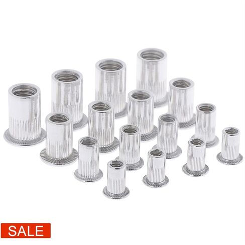 غسالات Qinlu-100 قطعة من صواميل البرشام الملولبة M4 M5 M6 M8 مجموعة أدوات مختلطة مجموعة أدوات إصلاح مجموعة صواميل برشام من الألومنيوم الصلب لإصلاح المصانع in Kuwait