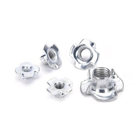 Qinlu-Washers 10pcs/Set M4 M5 M6 M8 M10 Four Prong Furniture T Nut Inserts for Wood Zinc Plated Standard Metric Coarse Threads, for Factories Repair(M5) in Saudi Arabia