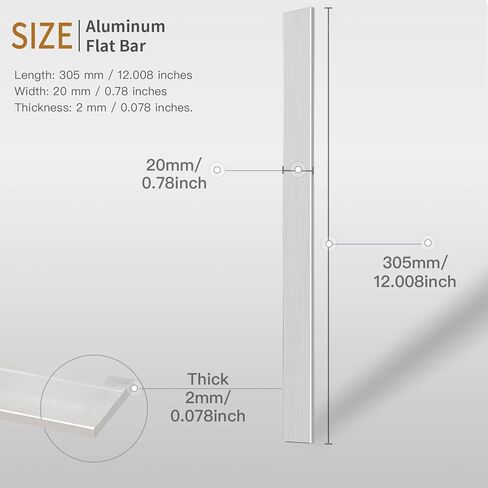 8 قطع من قضبان الألومنيوم المسطحة بطول 12.08 بوصة × عرض 0.78 بوصة × 0.078 بوصة سمك مربع من الألومنيوم لوحة 6061 مخزون مطحنة صلبة لوحة للأغراض العامة للقطع الصناعي واليومي in Kuwait
